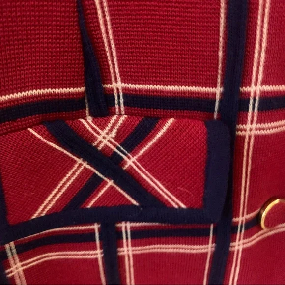 Vintage Sportif Plaid Check Collared Military Blazer Jacket - Picture 4 of 13